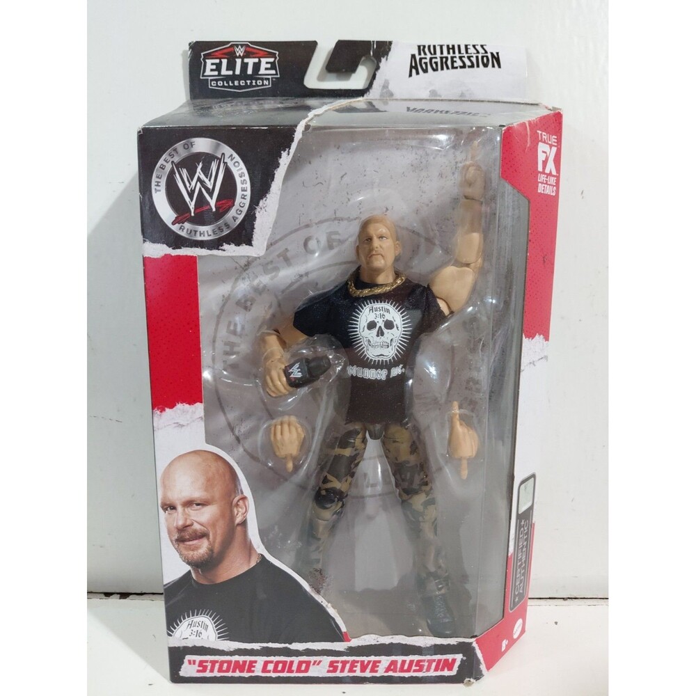 NIP Mattel WWE Elite Stone Cold Steve Austin Wrestling Action Figure w/box